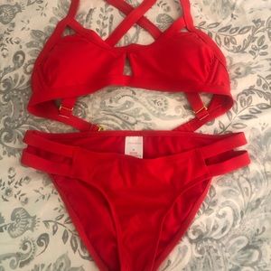 Red swimsuit NWOT